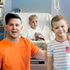 Channing Tatum visiting a kid at a hospital.